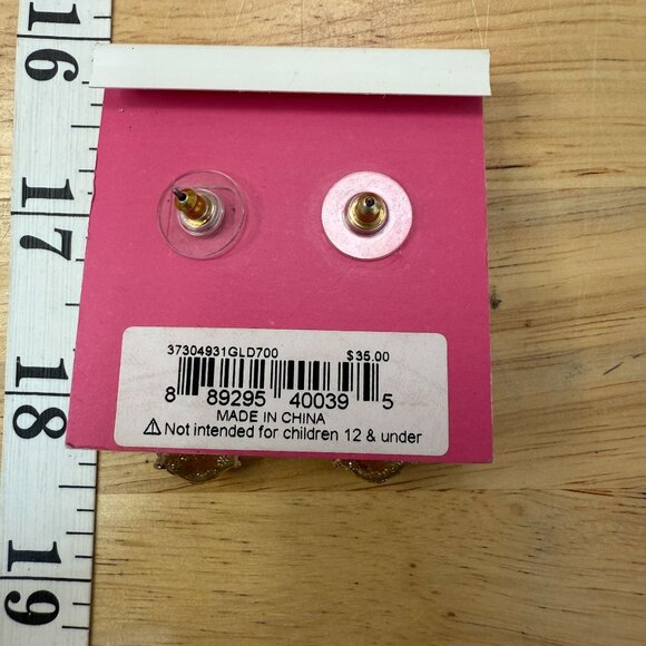 Betsey Johnson Pineapple Rhinestone Earrings With Yellow & Green Gemstones - Picture 6 of 8